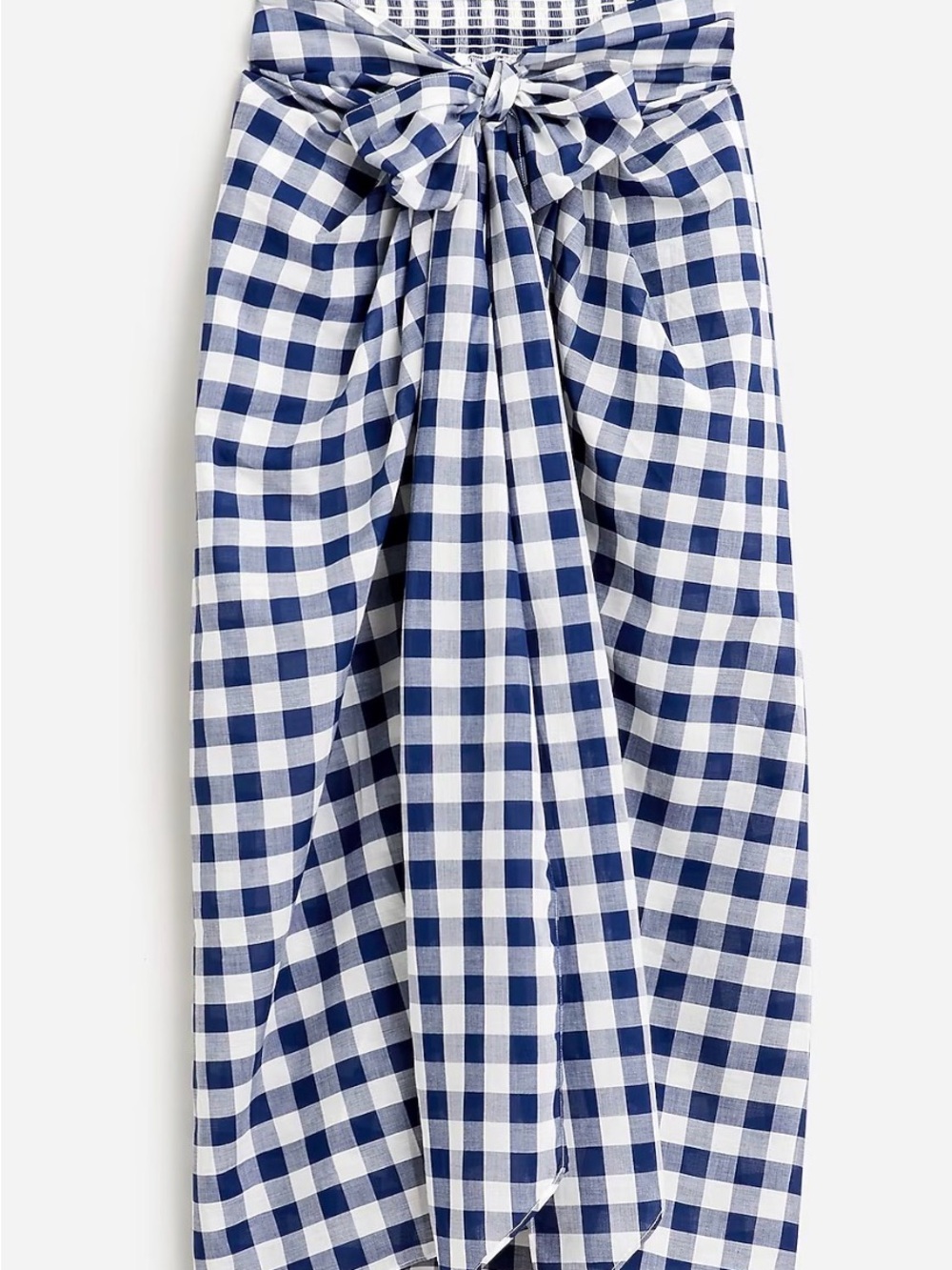 J. Crew Swim | J. Crew Draped Beach Sarong In Gingham | Color: Blue/White